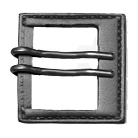 Double pronged 40 mm leather buckle